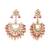 gold plated kundan chandbali earrings with pink stones