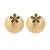 gold plated faux emerald stones studded circular floral shaped motif studs