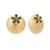 gold plated faux emerald stones studded circular floral shaped motif studs