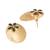 gold plated faux emerald stones studded circular floral shaped motif studs