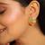 gold plated turquoise flower stud earrings