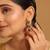 gold plated pearls studded contemporary shaped enamel jhumkas