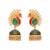 gold plated pearls studded contemporary shaped enamel jhumkas