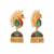 gold plated pearls studded contemporary shaped enamel jhumkas
