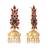 gold plated enamel & beaded dome shaped jhumka earrings