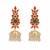 gold plated enamel & beaded dome shaped jhumka earrings