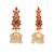 gold plated enamel & beaded dome shaped jhumka earrings