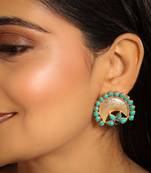 Turquoise crescent earrings