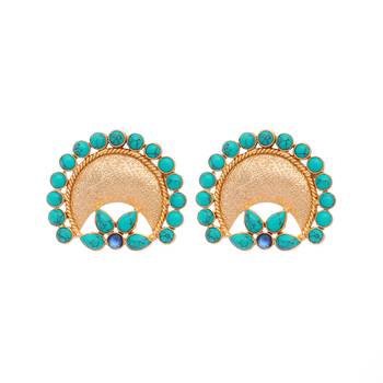Turquoise crescent earrings 3