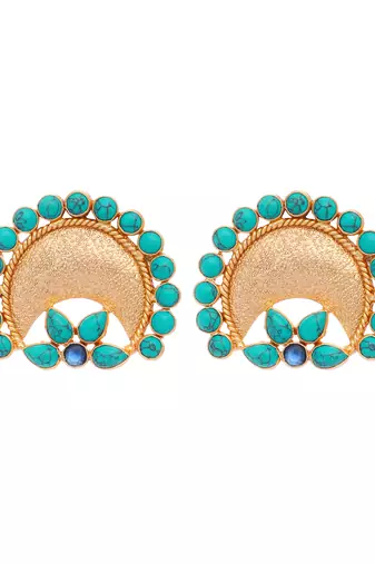 Turquoise crescent earrings