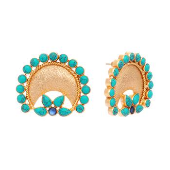 Turquoise crescent earrings 4