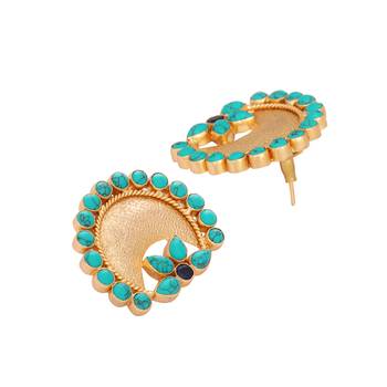 Turquoise crescent earrings 5