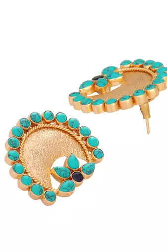 Turquoise crescent earrings
