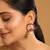 gold plated ruby & pearl studded dome shaped jhumkas