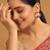 gold plated ruby & pearl studded dome shaped jhumkas