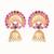 gold plated ruby & pearl studded dome shaped jhumkas
