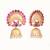 gold plated ruby & pearl studded dome shaped jhumkas