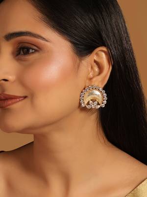 gold plated crescent glow earrings 1