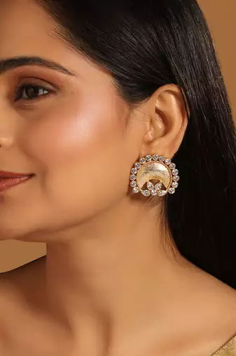 gold plated crescent glow earrings