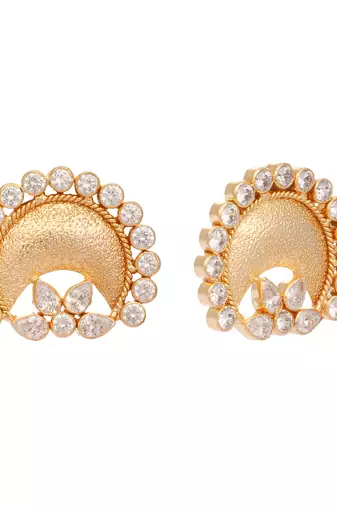 gold plated crescent glow earrings