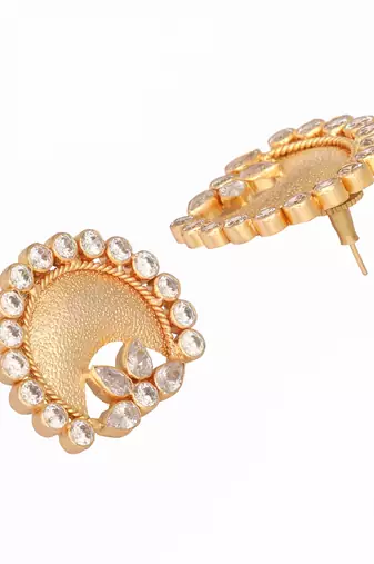 gold plated crescent glow earrings