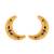 gold plated stone studded crescent shaped stud earrings
