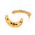 gold plated stone studded crescent shaped stud earrings