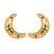 gold plated green lunar earrings