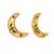 gold plated green lunar earrings