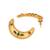gold plated green lunar earrings