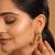 gold plated pink lunar earrings