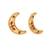 gold plated pink lunar earrings