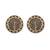 gold plated contemporary round shaped enamel studs