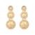 gold plated stone studded contemporary shaped drop earrings