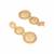 gold plated stone studded contemporary shaped drop earrings