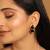 gold plated black embrace earrings