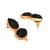 gold plated black embrace earrings