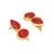 gold plated red embrace earrings
