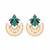 gold plated turquoise enamel studded indo western floral jali statement stud earrings