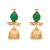 gold plated emerald stone studded ethnic jhumkas
