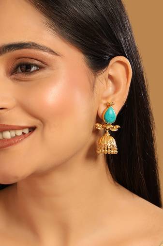 gold plated turquoise grace earrings