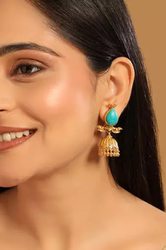 gold plated turquoise grace earrings