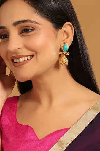 gold plated turquoise grace earrings