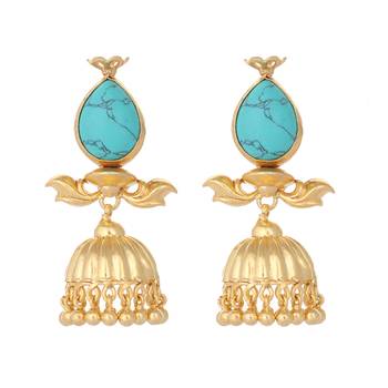 gold plated turquoise grace earrings 3