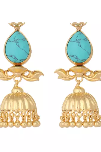gold plated turquoise grace earrings