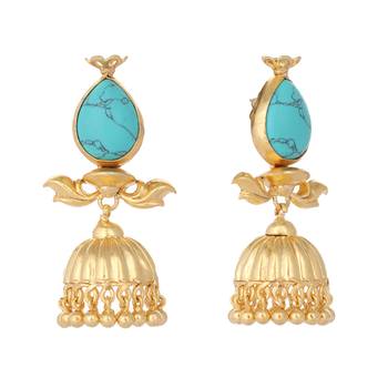 gold plated turquoise grace earrings 4