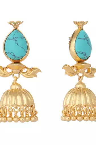 gold plated turquoise grace earrings