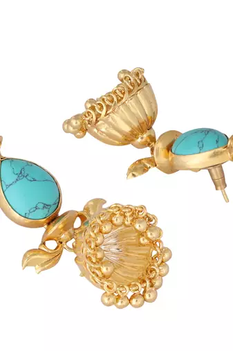 gold plated turquoise grace earrings
