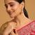 gold plated rose quartz stone studded ethnic jhumkas