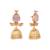 gold plated rose quartz stone studded ethnic jhumkas